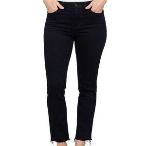 Paige Hoxton Black High Rise Skinny Jeans Raw Hem Ankle Womens Size 27 Denim